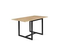 IDMarket Table à manger rectangle extensible DETROIT bois et noir 4-8 personnes 80-160 cm
