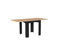 IDMarket - Table à manger extensible rectangle Dona 4-8 personnes plateau façon hêtre 80-160 cm noir