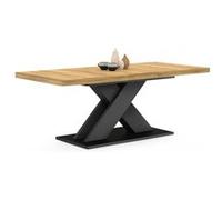 IDMarket Table à manger extensible rectangle Alicia 6-10 personnes 160-200 cm bois et noir