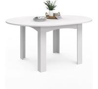 Table à manger ronde extensible - IDMARKET - DONA - Blanc - 4-8 personnes - 110-150 cm