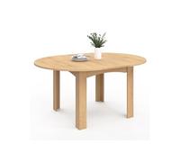 IDMarket Table à manger extensible ronde Dona 4-8 personnes façon hêtre 110-150 cm