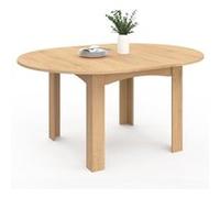 IDMarket Table à manger extensible ronde Dona 4-8 personnes façon hêtre 110-150 cm