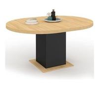 Table à manger ronde extensible - IDMARKET - EDEN - Bois et noir - 4-8 personnes - 120-160 cm