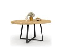 IDMarket - Table à Manger Extensible Ronde Selma 4-8 Personnes Bois et Noir 110-150 cm