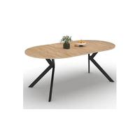 Table À Manger Extensible Ronde Alix 4-10 Personnes Pied Araignée Bois Et Noir 110 - 200 Cm Noir