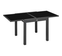 Outsunny Table Extensible Table de Jardin Grande Taille dim. dépliées 160 x 80 x 75 cm alu métal Gris foncé Plateau Verre trempé Noir | Aosom France
