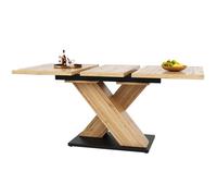 Table à manger extensible,table à rallonges,table,table de cuisine,MDF /Naturelle- 6 à 8 personnes-moderne-119-158.5x75x80 cm