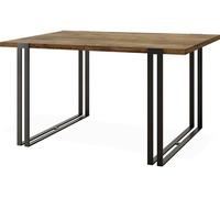 Table à Manger Extensible - Table Style Loft En Métal - Table Style Industriel Pour Le Salon - Gain De Place - 120 / 220 Cm - Chêne Lefkas - 120 X 80
