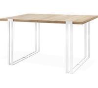 Table à Manger Extensible - Table Style Loft En Métal - Table Style Industriel Pour Le Salon - Gain De Place - 120 / 220 Cm - Chêne Sonoma - 120 X 80