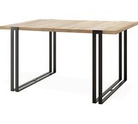 Table à Manger Extensible - Table Style Loft En Métal - Table Style Industriel Pour Le Salon - Gain De Place - 120 / 220 Cm - Chêne Sonoma - 120 X 80