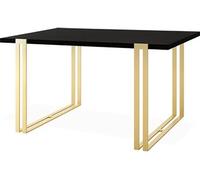 Table à Manger Extensible - Table Style Loft En Métal - Table Style Industriel Pour Le Salon - Gain De Place - 120 / 220 Cm - Noir/doré - 120 X 80 Cm