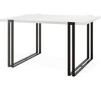 Table à Manger Extensible - Table Style Loft En Métal - Table Style Industriel Pour Le Salon - Gain De Place - 120 / 220 Cm - Blanc - 120 X 80 Cm