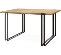 Table à Manger Extensible - Table Style Loft En Métal - Table Style Industriel Pour Le Salon - Gain De Place - 120 / 220 Cm - Chêne Craft - 120 X 80