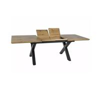 Table à manger extensible ""Xaviero II"" - Marron chêne/Noir - L 160-240 x l 90 cm