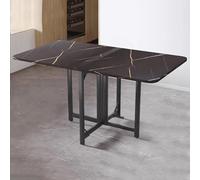 Table à Manger, Extension De Abattant Pliable Polyvalente, Cuisine Peu Encombrante, Table De Salle à Manger avec Pieds Réglables Et Dispositif Anti-retournement, Dépl, Svart, 140x80x75cm