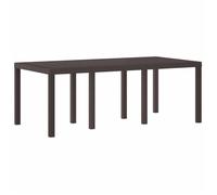 vidaXL Table de jardin marron en poly rattan 200x100x73 cm