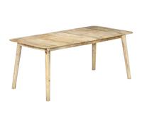 Table À Manger Fermière Bois Massif De Mangue Avec Grain Unique 180x90x76 Cm Multicolore