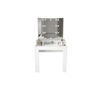 Table a manger fixe avec tiroir [en.casa] 4 personnes en mdf 155 x 155 cm
