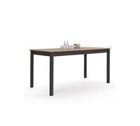 IDMarket - Table à manger rectangle ISIS - 8 personnes, tiroir, bois et noir, 150 cm