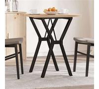 vidaXL Table à manger cadre en Y 60x60x75,5cm bois de pin massif fonte, table de cuisine, table de restaurant, table à manger en bois, table à dîner Marron