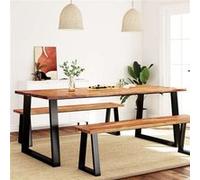 Vidaxl Table À Manger 200x90x75 Cm Bois D'acacia Solide À Bord Vif Marron