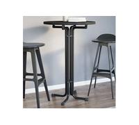 Vidaxl Table À Manger Noir Ø70x110 Cm Bois D'ingénierie Et Acier Multicolore