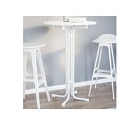 Vidaxl Table À Manger Blanc Ø70x110 Cm Bois D'ingénierie Et Acier Multicolore