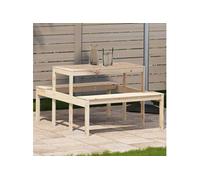 vidaXL Table de Pique-nique, Table à Manger Rectangulaire, Meuble de Camping Jardin Terrasse Patio Extérieur, Moderne, Bois 832557