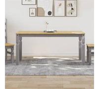 Table a manger fixe sans tiroir 4 personnes rectangulaire en Bois massif L 160 cm Gris G