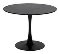 Table a manger fixe sans tiroir 4 personnes rectangulaire en MDF 102 x 102 x 76 cm Noir G