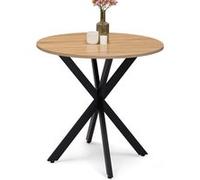 IDMarket - Table à manger ronde Alix 4 personnes pied araignée bois et noir 80 cm