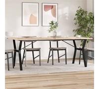 Vidaxl Table À Manger Cadre En Y 200x100x75,5 Cm Bois Pin Massif Fonte Multicolore