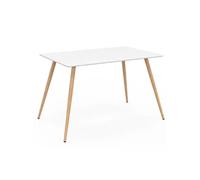 Table à manger rectangle fixe - IDMARKET - SARA - Blanc - 6 personnes - 120 cm