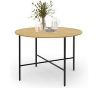 IDMarket - Table à Manger Fixe Ronde Detroit 110 cm Design Industriel | Capacité 4-6 personnes