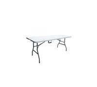 Generique Table de réception pliante 8 pers. 180×74×H73,5 cm – Structure acier, plateau PEHD – Blanc