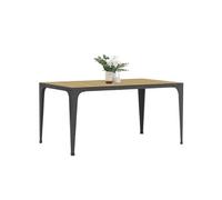 IDMARKET Table à manger rectangulaire NELLY 6 personnes bois et noir design industriel 150 cm