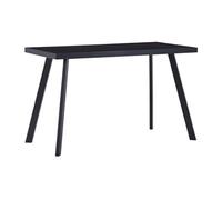 Table De Salle À Manger Noir 120x60x75 Cm Verre Trempé Noir