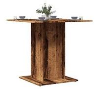 vidaXL Table à manger Vieux bois en bois d'ingénierie 80 x 80 x 75 cm Marron