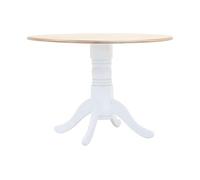 vidaXL Table ¿¿ d?ner Blanc et marron 106 cm Bois d'h¿¿v¿¿a massif Multicolore