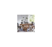 WOHNLING Table à Manger en Bois Massif Sheesham 120cm Table à Manger Table en Bois Design Cuisine Style campagnard de Table Brun foncé