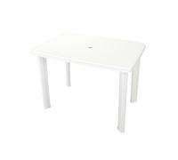 vidaXL Table de jardin 101 x 68 x 72 cm Plastique Blanc résistante aux intempéries