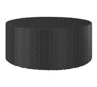 Table a manger fixe sans tiroir en.casa 2 personnes en resine tressee 68 x 68 cm Noir G