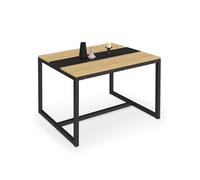 IDMarket – Table à manger Dover rectangulaire 6 personnes bande centrale noire 120 cm