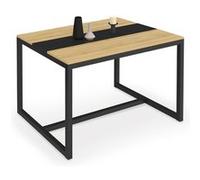 IDMarket – Table à manger Dover rectangulaire 6 personnes bande centrale noire 120 cm