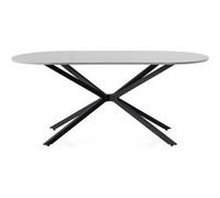 Karvia table à manger 6 personnes gris et noir 180 cm