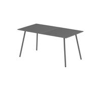 Outsunny Table de jardin pour 6 personnes – Plateau à lattes en acier anti-rouille, Gris