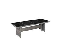 Vidaxl Table De Jardin 240x90x74 Cm Résine Tressée Et Verre