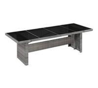 Vidaxl Table De Jardin 240x90x74 Cm Résine Tressée Et Verre