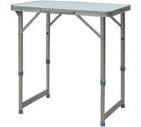 Outsunny Table Pliante Table de Camping Table de Jardin Hauteur réglable Aluminium MDF Blanc