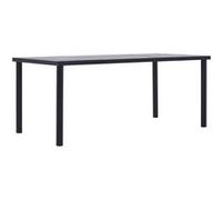Table a manger fixe sans tiroir rectangle en MDF L 200 cm noir G